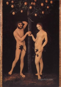 Desnudo Painting - Adán y Eva 1 religioso Lucas Cranach el Viejo desnudo